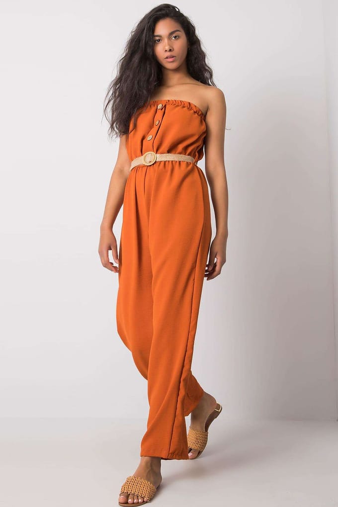 Sienna Bandeau Jumpsuit - Orange / S