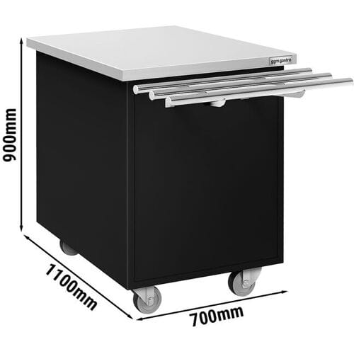 GGM Gastro Kassenstation DANZIG - 700mm - mit Tablettrutsche - Schwarz
