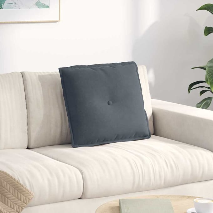 vidaXL - Rugkussen - Donkergrijs - 50 - x - 45 - x - 19 - cm - Corduroy - stof