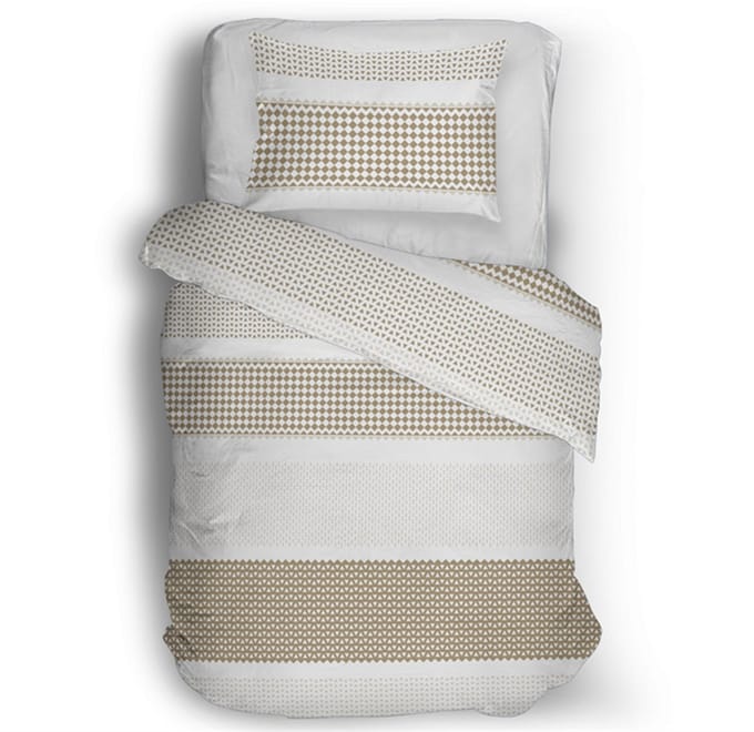 Snoozing Kristien Dekbedovertrek - Eenpersoons - 140x200/220 cm - Beige