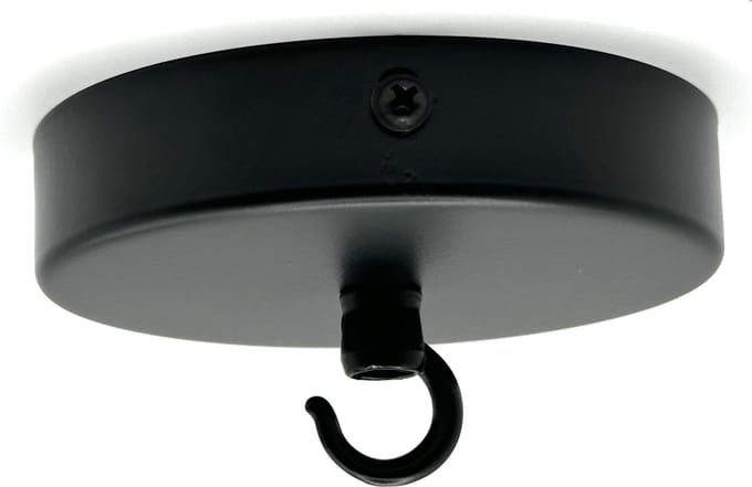 Hypify - Plafondkapje met haak - Zwart - Rond - Lampbevestiging