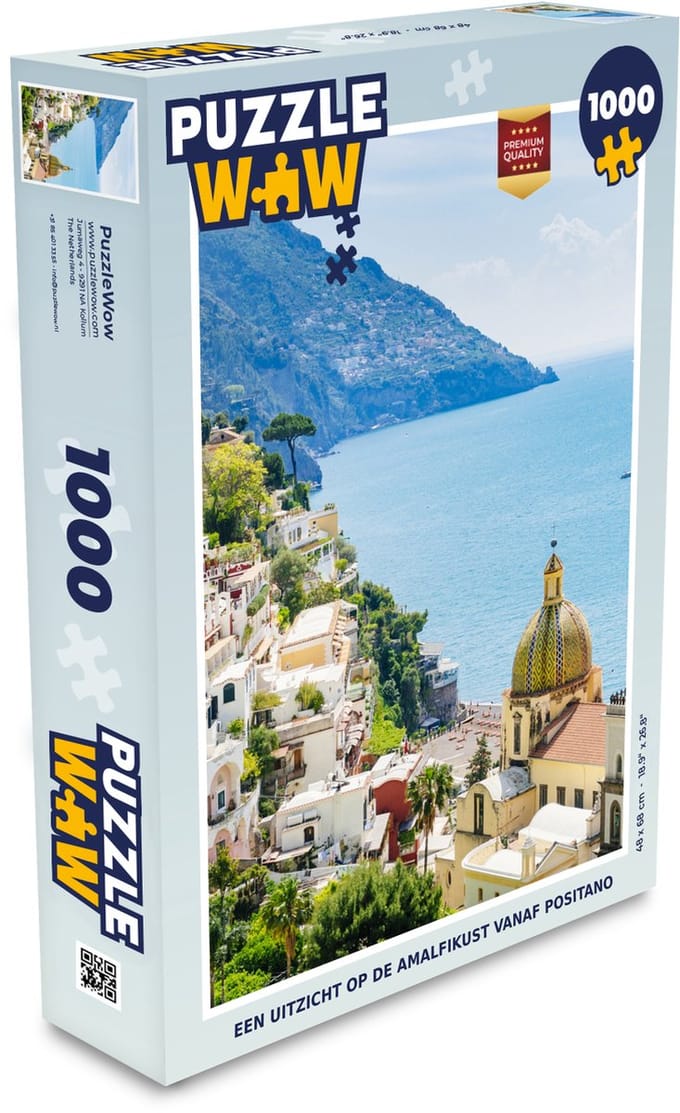 Puzzel Een uitzicht op de Amalfikust vanaf Positano - Legpuzzel - Puzzel 1000 stukjes volwassenen