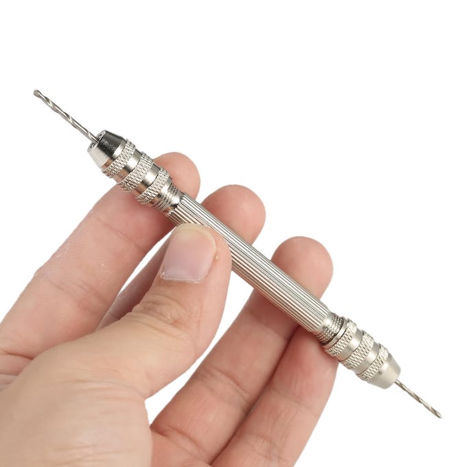 Mini Micro Handboor 10 stuks High-speed Steel Spiraalboren Bits Houder Set DIY Dubbele Chuck HSS Tool
