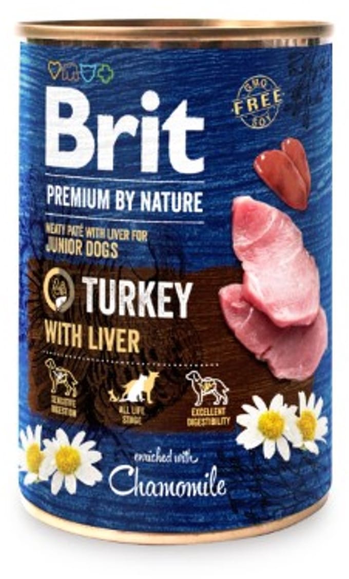 Brit Premium Cans - Dog - Turkey with Liver 400 g (6 x 400g)