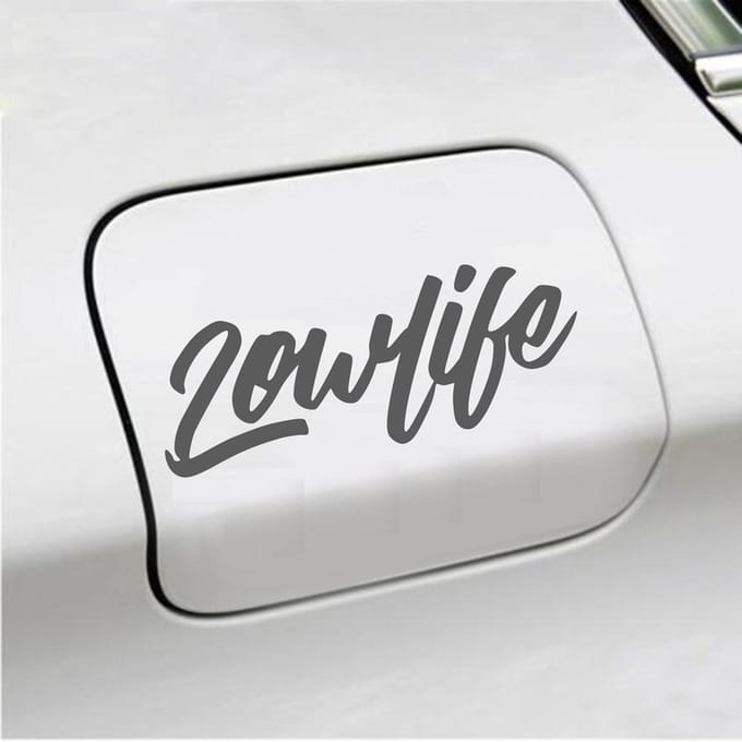 Bumpersticker - Lowlife - 6,4 X 16,8 - Antraciet