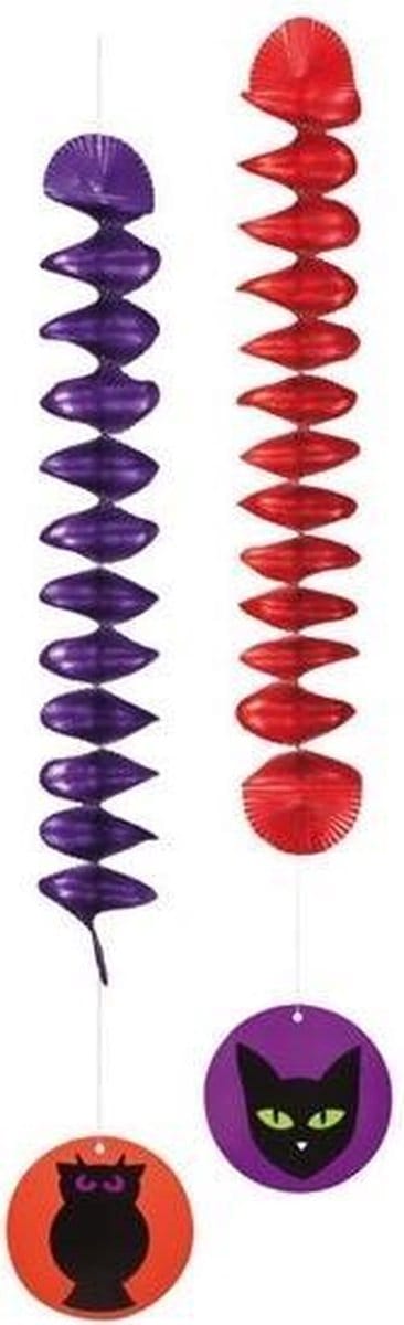 Witbaard Hangdecoratie Black Animals Paars/rood 2 Stuks