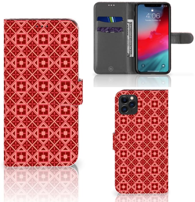 Apple iPhone 11 Pro Max Telefoon Hoesje Batik Rood