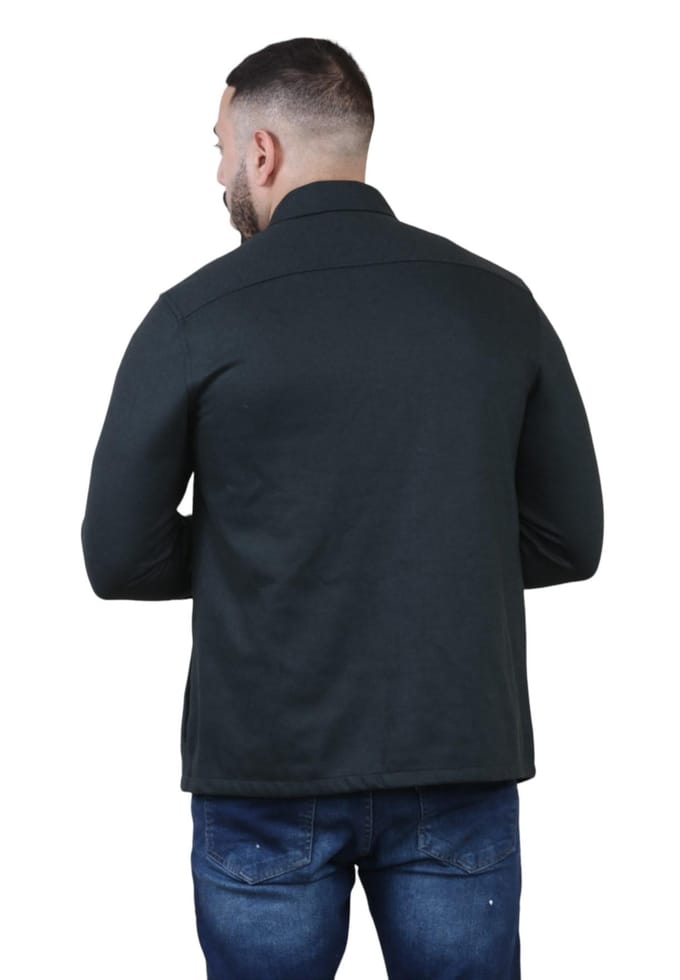 Autograph Heren Wollen Blend Overshirt in Zwart