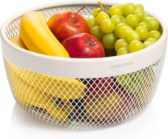 Omgoods - Elegante Fruitmand van Geëmailleerd Metaal Ø 25 cm