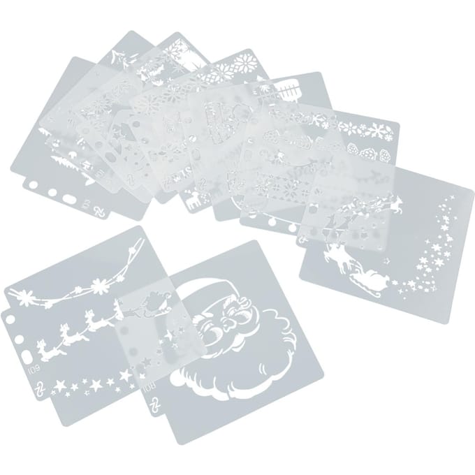 9 stuks Sjablonen DIY Productie Herbruikbaar PET Multifunctioneel Flexibel Duurzaam Mandala Sjabloon white