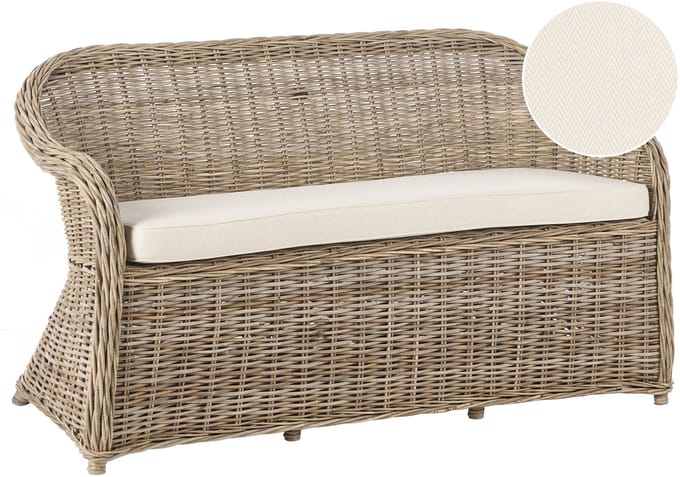 SUSUA - Tuinbank - Gebroken wit - 150 cm - Rotan