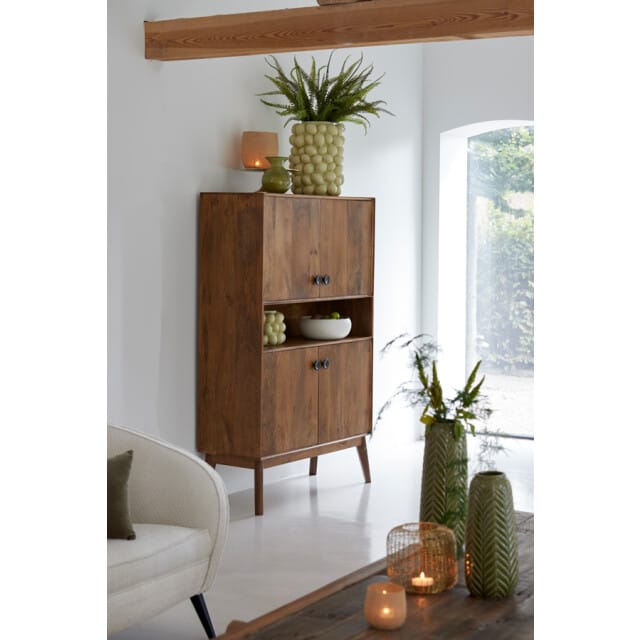 Light&living Schaal deco S/2 Ø20x9,5+Ø29x12,5 cm OTURE mat wit+naturel