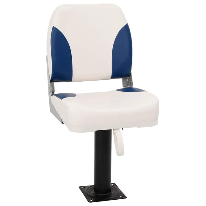 vidaXL - Bootstoel - 2 - set - inklapbaar - 41x36x48 - cm - blauw - en - wit