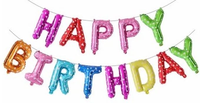 New Age Devi - Happy Birthday Folie Ballon - Slinger - Feestversiering - Decoratie - Stippen