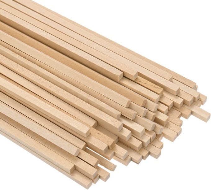 60x Houten Vierkante Latten 30cm - Onbehandeld Hardhout voor Knutselen en DIY
