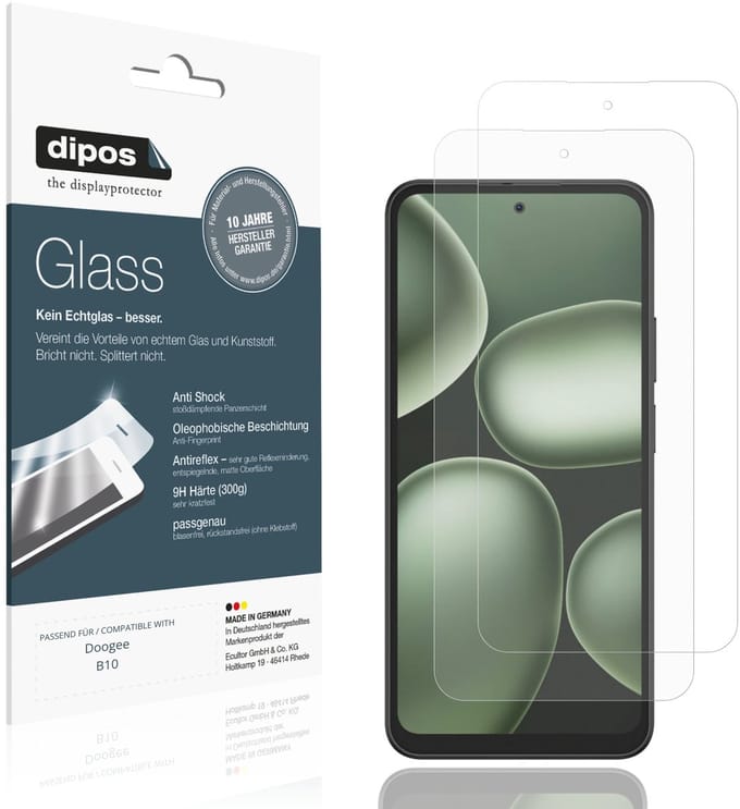 dipos – 2x Matte Pantserfolie geschikt voor Doogee B10 | 9H Screenprotector
