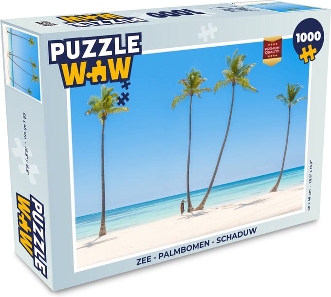 Puzzel Zee - Palmbomen - Schaduw - Legpuzzel - Puzzel 1000 stukjes volwassenen
