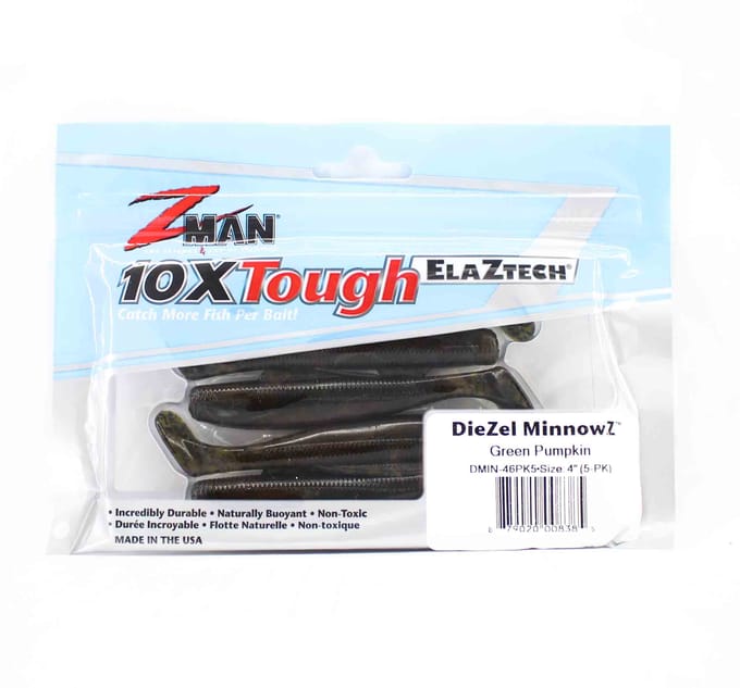 Zman Zacht Kunstaas Diezel MinnowZ 4 Inch 5/Pack Groene Pompoen (8385) white