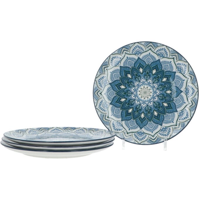 Luzzo® Mandala Serviesset 4 persoons 12-delig porselein - Blauw