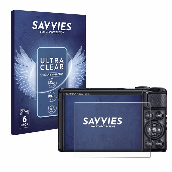Savvies - Screenprotector voor Canon PowerShot SX740 HS / Lite / SX730 HS - Folie Beschermfolie transparant 6 Stuks