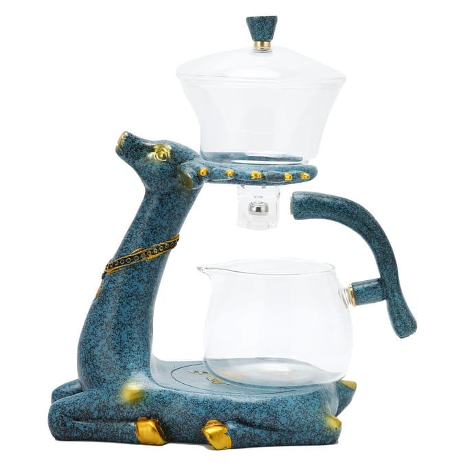 Magnetische theepot Hoge borosilicaatglas Koffiepot met hertenstandaard voor Huis Café Decoratie gray