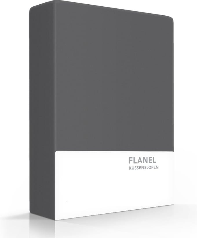 Zavelo Flanel kussenslopen Antraciet (set van 2)-60 x 70 cm (standaard)