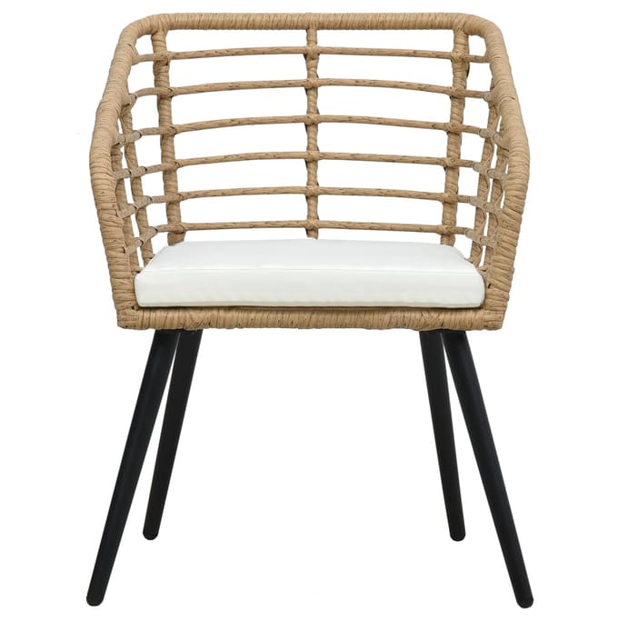 vidaXL - 3-delige - Bistroset - poly - rattan - eikenkleurig