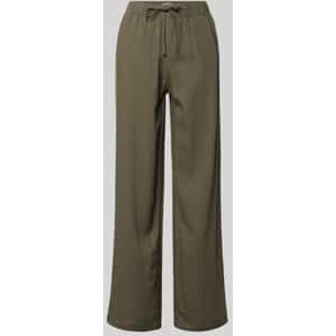 Wide leg linnenbroek met elastische band model 'GOA'