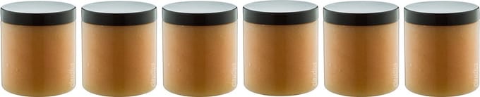 Bodyscrub-Gel Honey - 400 gram - Pot met zwarte deksel - set van 6 stuks - Hydraterende Lichaamsscrub