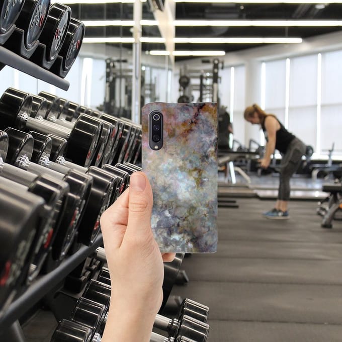 Xiaomi Mi 9 Standcase Marmer Grijs