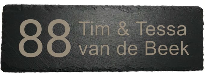 Gepersonaliseerd naamplaatje- naambordjes- leisteen- eigenontwerp afmeting: 30 x 10 cm