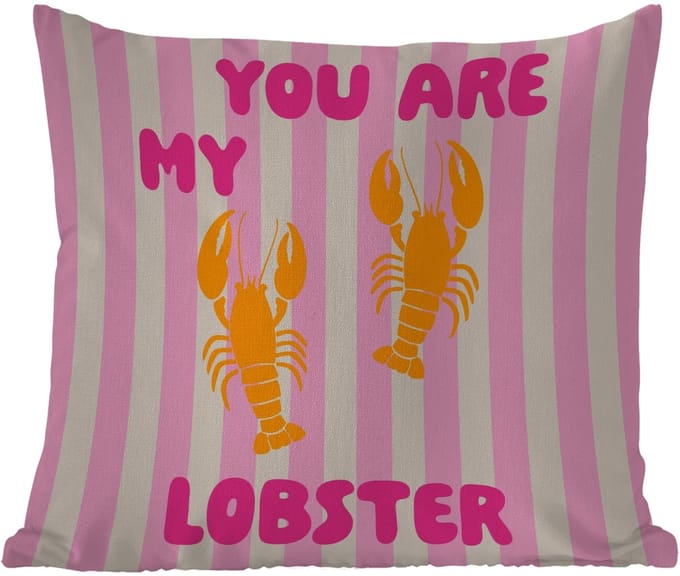 Tuinkussen - Lobster - Love - Valentijn - 40x40 cm - Weerbestendig