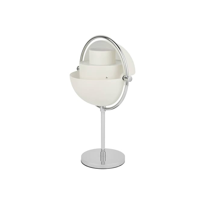 Gubi Accu-tafellamp Multi-Lite, hoogte 30 cm, chroom/wit