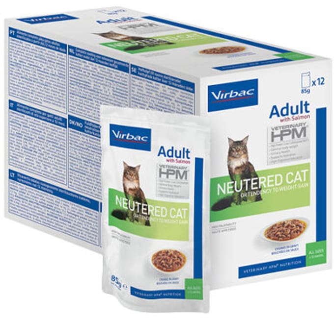 Veterinary HPM - Adult Neutered Cat with Salmon - 12 x 85 g