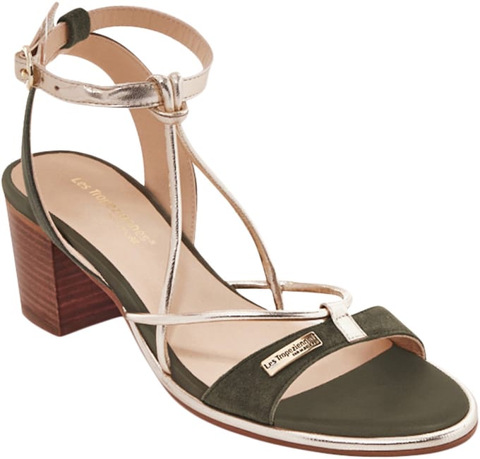 Lilonbuc leren sandalen met hak