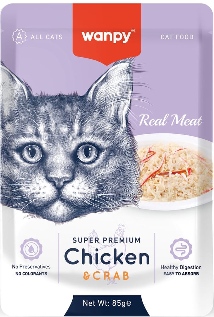 Wanpy - Fillet in Jelly - Kip & Krab - Super Premium - Kattenvoer - Natvoer