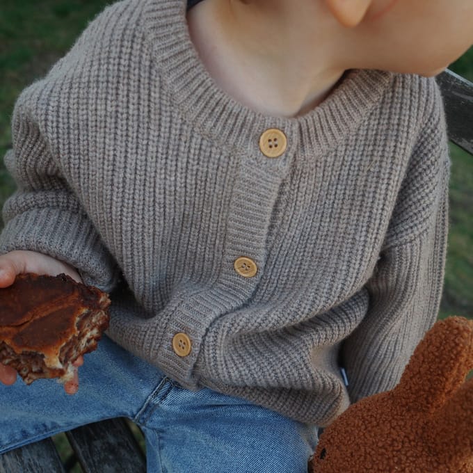 Gebreid Wollen Baby Vestje - Merinowol - Cobble 50