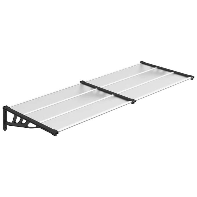 vidaXL - Deurluifel - 239x90 - cm - polycarbonaat - zwart - en - transparant