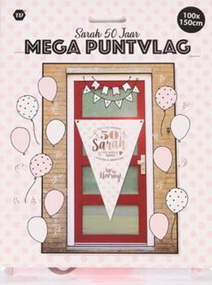 Mega Puntvlag SARAH 50 Jaar