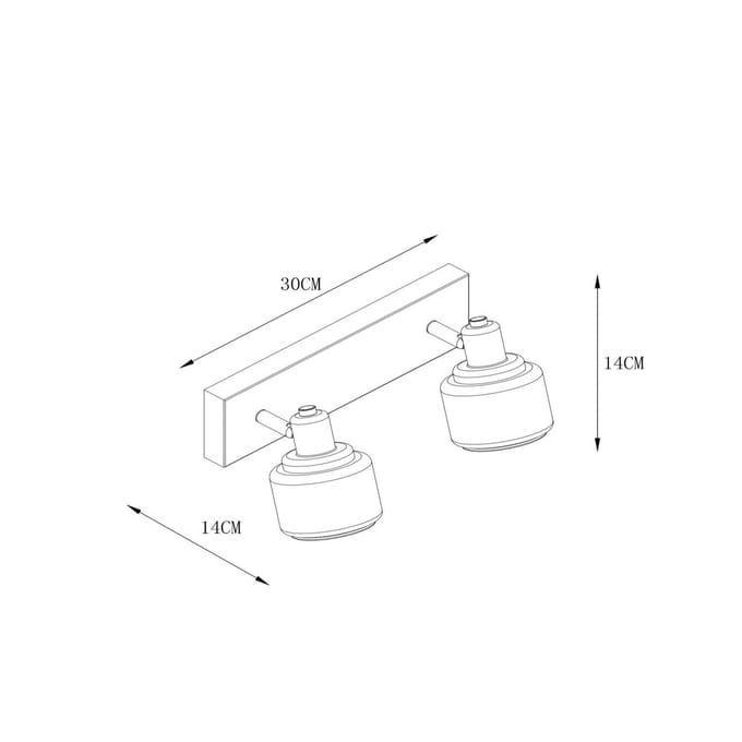 Lucide BJORN - Plafondspot (Plafondlamp) - 2xE14 - Mat Goud / Messing