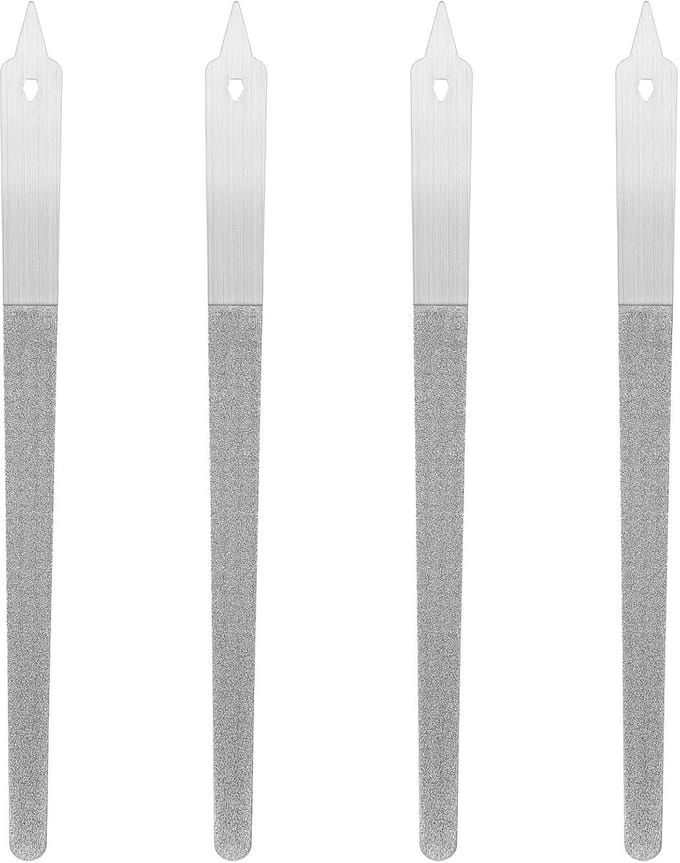 Nagelvijlen Set - Metaal Vijlen - Nagels Verzorgen - Dubbelzijdig Ontwerp - 4 Stuks - Zilver