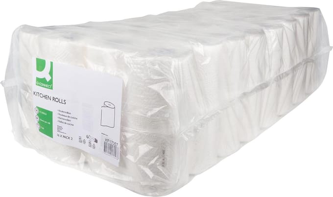 Q-CONNECT keukenrol | 2-laags | 50 vel | pak van 16 x 2 rollen