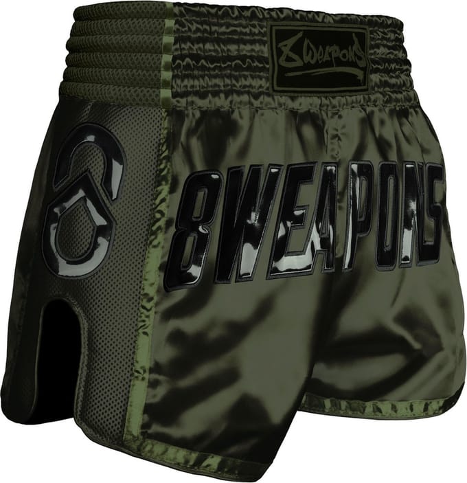 8 WEAPONS Muay Thai Short Carbon Noir Olive Green