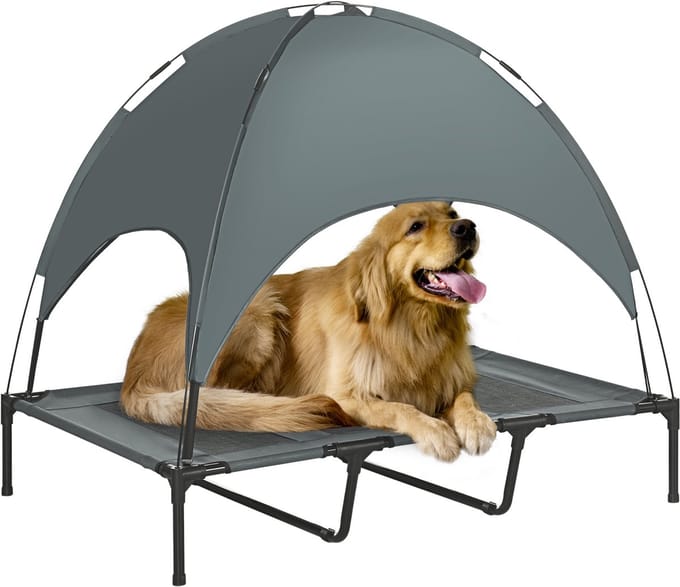 PawHut huisdierenbed - met dak - Ademend - Antislip poten