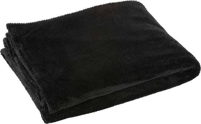 J-Line deken Snuggle - polyester - zwart