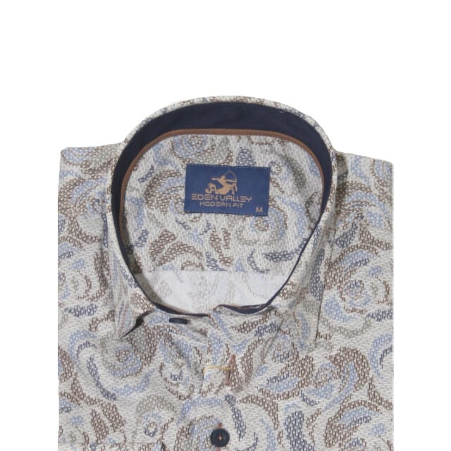 Eden Valley - Lange mouw overhemd - Mannen - 3XL - Gebroken wit - Katoen - 514998 Modern fit