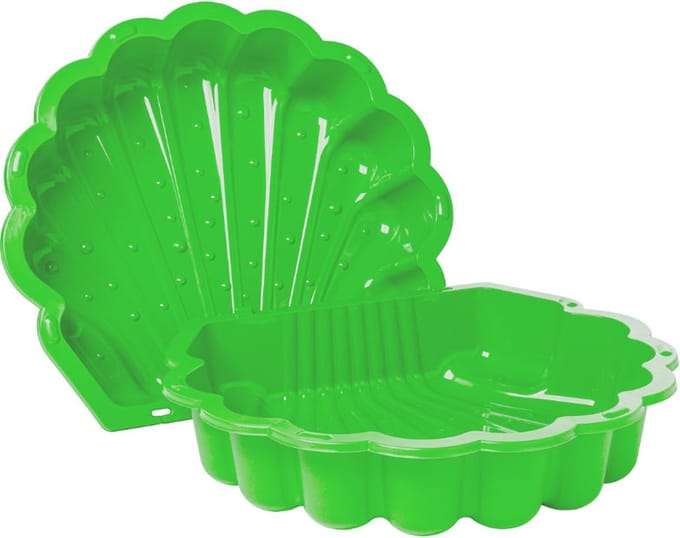 Zandbak schelp appelgroen 2-delig88 x 77cm x 36 cm SwingKing Zandbak / waterbak met deksel