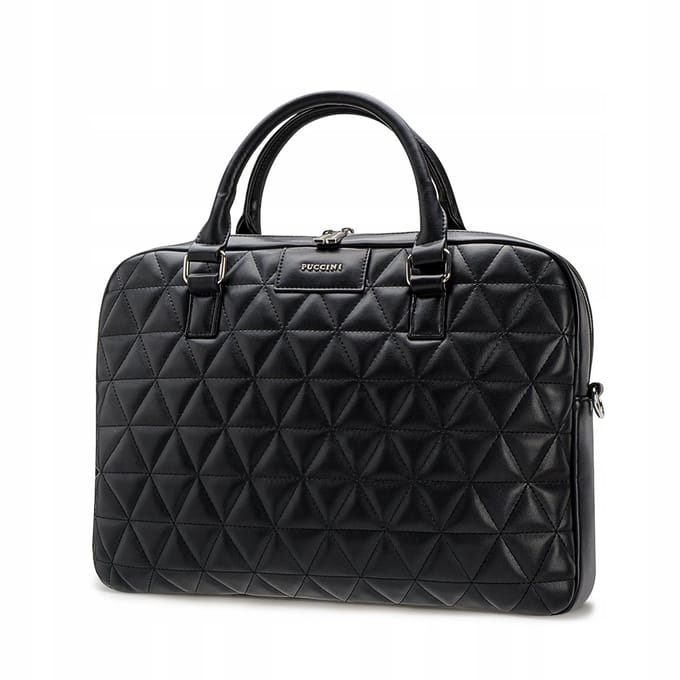 Puccini Dames Laptoptas 15'' Gekleed Zwart PU Leder