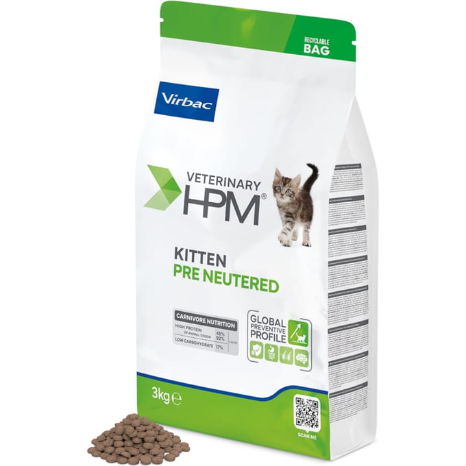 Virbac Veterinary HPM Cat Baby Pre-Neutered - Dubbelpak: 2 x 3 kg