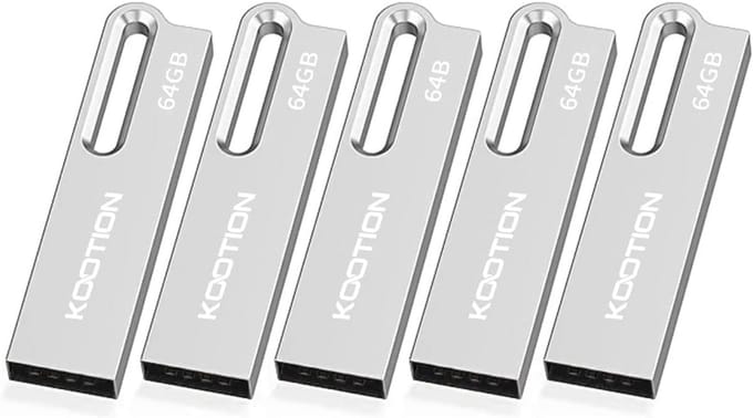 64GB Waterdichte USB 2.0 Flashdrive met Sleutelhanger voor Computer en Laptop - 5 Stuks